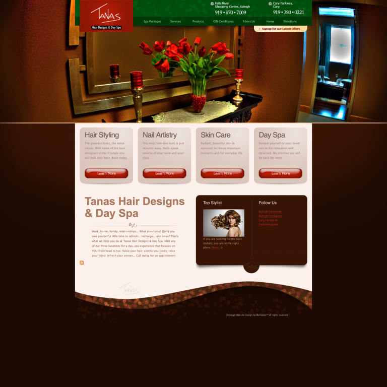 Tanas Hair Designs - Web Design, Development, Media - Photography