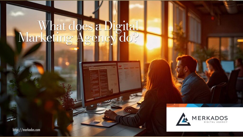 A few designers working at a digital marketing firm.
